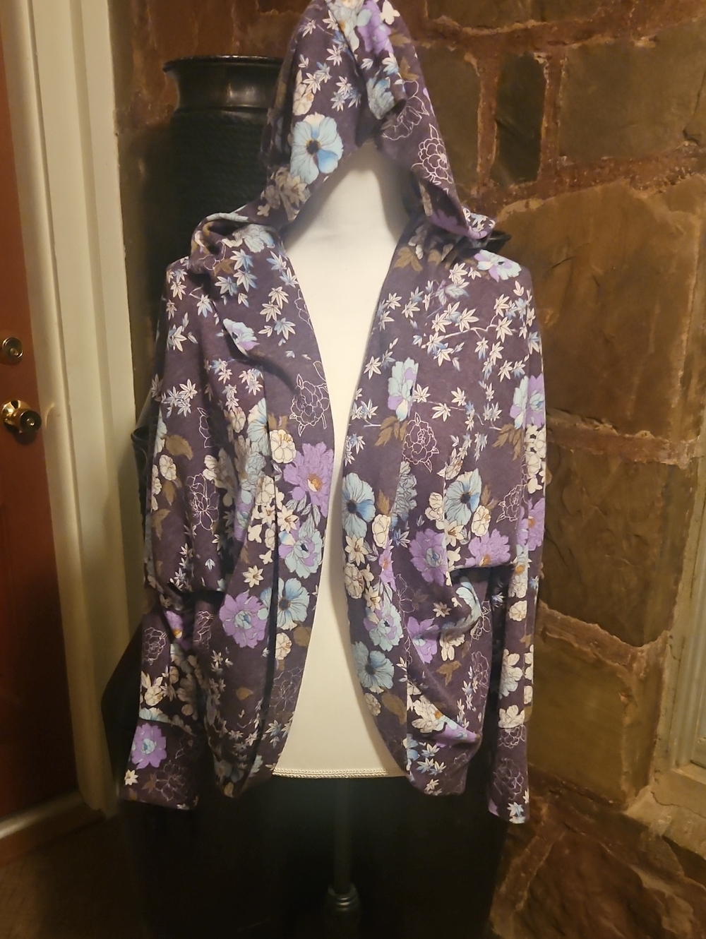 It's Our Time Lavender Floral Drape Hoodie